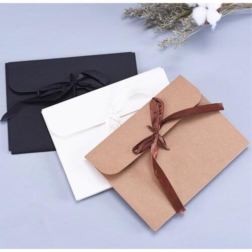 200pcs/lot 24x18x0.7cm Black/White Kraft paper envelope gift box paper pocket bag Kerchief Handkerchief Silk scarf packing boxes
