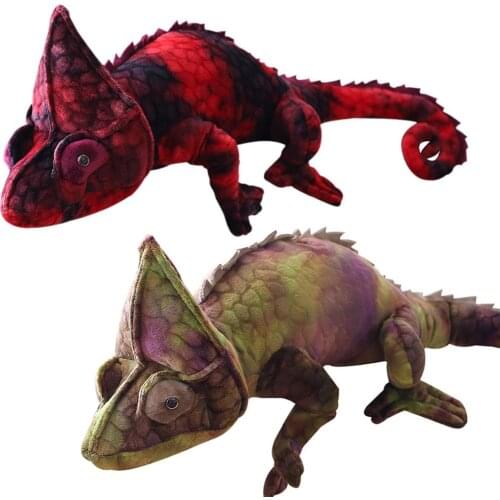 28 Inch Simulation Reptiles Lizard Chameleon Plush Doll Toys Personality Animal Doll Pillow For Kids Birthday Christmas Gifts