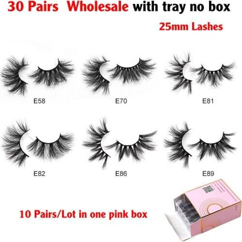 30 Pairs/Lot Wholesale 3D Mink False Eyelashes Cruetly Free Fake Lashes With Tray No Box Fluffy Volume Eyelash Makeup