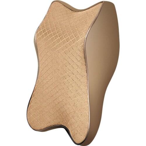 3D Memory Foam Car Neck Pillow PU Leather Car Pillow Waist Rest Pillow Seat Back Rest Lumbar Cushion For Car Accessories