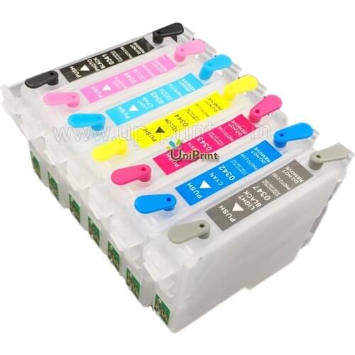 7 PCS T0341 refillable ink cartridges for Epson Photo 2200 R2200 R2100 with ARC chip free shipping
