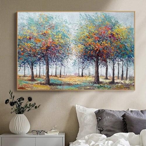 Abstract 3D Colorful Tree Painting HD Prints And Posters On Canvas Modern Landscape Wall Art Picture For Livinng Room Home Decor