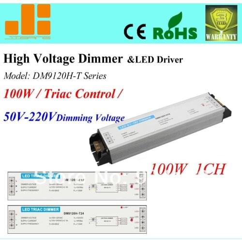 Free Shipping TRIAC DIMMER and LED DRIVER High Voltage 1 Channel Input AC50 to 220V output 100W Model:DM9120H-T 100W Series