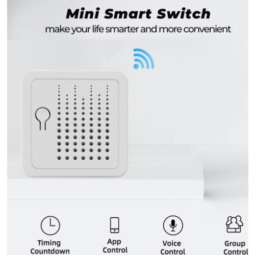 16A Tuya Wireless Mini Wifi Smart Switch Module Mini Breaker Concealed Switch APP Remote Control Work With Alexa Google Home