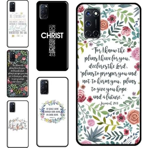 Bible Verse Jesus Christ Christian Case For OPPO A91 A93 A83 A15 A31 A53 A9 A5 2020 F5 Find X3 Pro A52 A72 A3S A5S Cover Capa