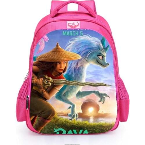 Kid Raya Cos The Last Dragon 3D Printed Bag Daily Schoolbag Girl Student Satchel Travel Hiking Pink Bag Anime Cosplay Backpack
