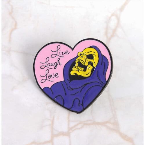 Pin Enamel Yulu Lapel Ornamental Pins Brooches Badges Charming Skeletor Skeleton