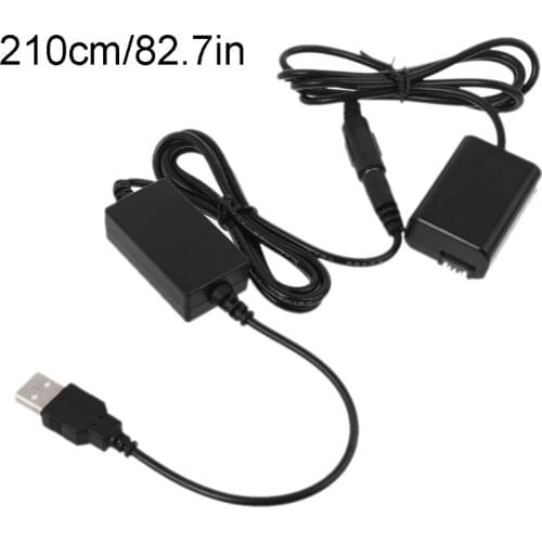5V 2A USB to NP-FW50 Dummy Battery Eliminator Power Supply Adapter for -Sony A7 A7RII A6500 A6400 A6300 A6100 A6000 E56B