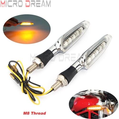 Motorcycle Turn Signal Lamp M8 Thread 5LED Indicator Universal For Ducati Suzuki Aprilia BMW Clear Lens Amber Blinker Harley