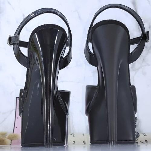 Leecab 6Inch/15cm High Heel Black Platform Party Sexy Clubbing Exotic Pole Dancing Dancer High Heels Sandals