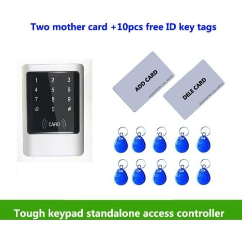 Metal standalone access control, Touch screen 125K/ID IP6 waterproof access control system/2pcs mother card, 10pcs tags,min:1pcs