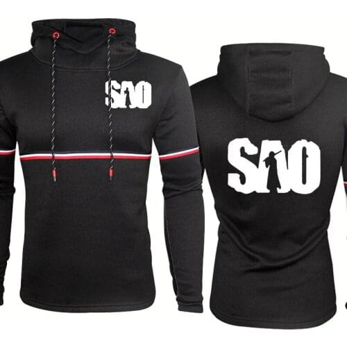 Fashion casual Mens hooded sweater SAO Sword Art Online Printing Mens pullover Spring Autumn High Quality Cotton Mens Hoodie