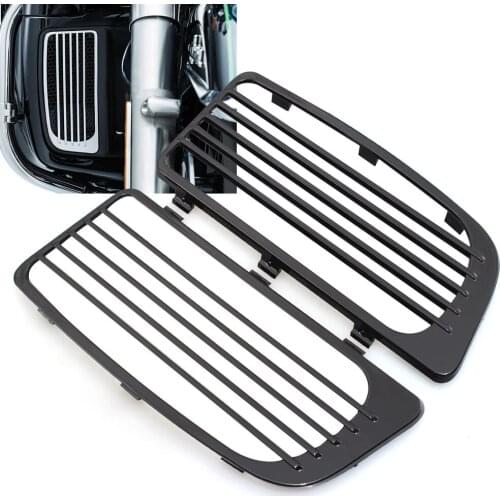 Motorcycle Chrome Black Radiator Grills Lower Fairing Twin Cooled For Harley Touring Glide FLHTK FLHTKL FLTRU FLTRK FLHXSE 14-20