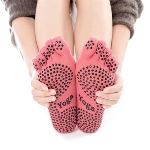 5Pairs Womens 5 Finger Yoga Socks Spring Summer And Autumn Fashion Toe Socks Nonslip Ankle Breathable Anti-skid Socks