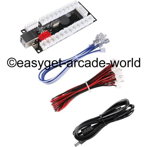 New Arcade Control Panel Arcade USB Encoder Pc to Joystick for PC Fighting Games ( Fit for 2pin Arcade Joystick + Sanwa Button)