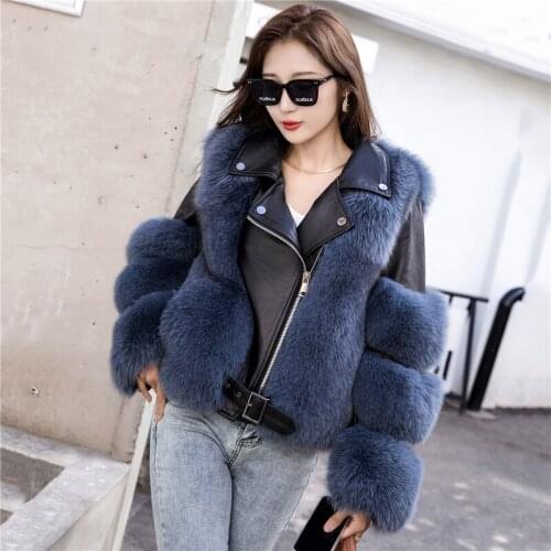 2021 Winter New Whole Leather Imported Fox Fur Coat Fashion Luxury Hot Style Female Short Fur Locomotive Sheepskin Coat