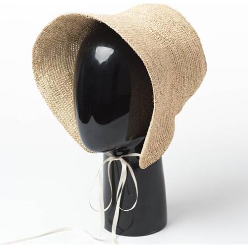 New summer hats hand-woven elegant lafite straw hat travel seaside shade folding lafite straw hook pin hat beach hats women