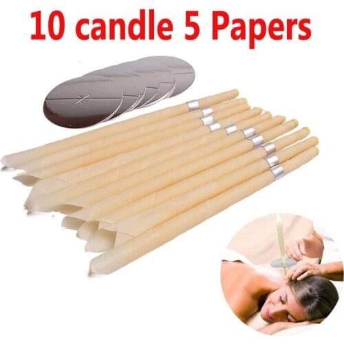 Ear Cleaner Hopi Ear Candle 10Pieces Wax Remover Horn Earplug Tray Round Aromatherapy Ear Candle Indiana Candling Fragrance