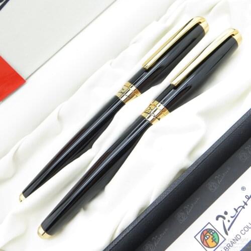 Picasso Dreamy Polka Fountain + Roller Pen Black-Gold | Picasso Pen | İsme Special Pen