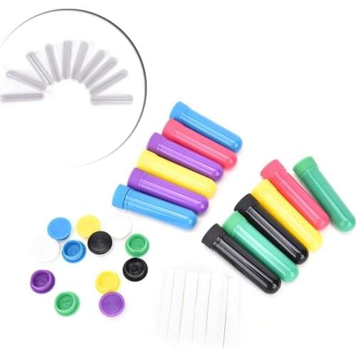 10Pcs/set Plastic Blank Nasal containers Aromatherapy Inhalers Tubes Sticks With Wicks For Essential Oil Nose Nasal Container