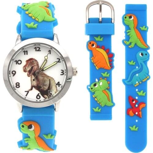 Casual Kids Watches Children Watch Dinosaur Dial Kids 3D Child Boy Girls Silicone Quartz Wristwatch Kid Watch Gifts
