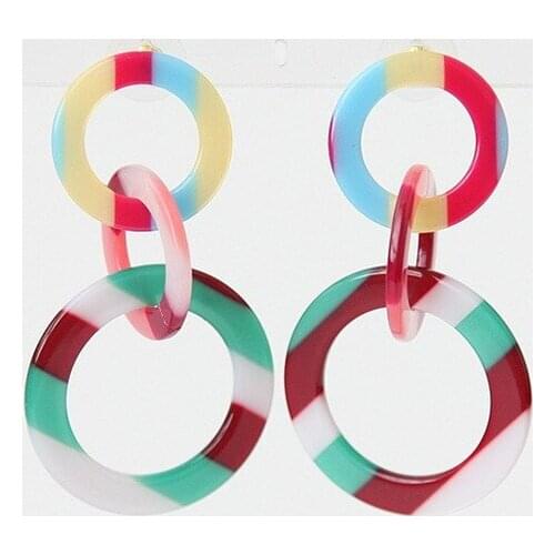 Commuter Simple Multi-Color Resin Multi-Turn Hoop Ear Stud Earrings