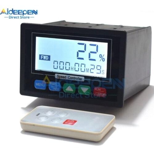 DC 10-55V LCD Digital Display PWM DC Brushed Motor Speed Controller With Timing Limit Function Remote Control 12V 24V 36V 48V