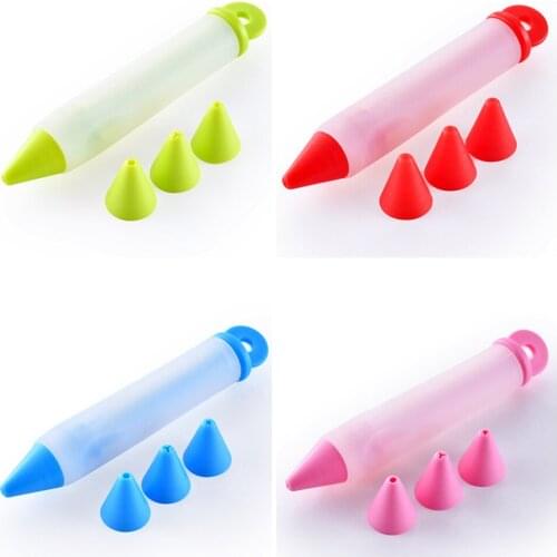 1Pcs Silicone Food Writing Pen Chocolate Decorating Cake Mold Ice Cream Cookie Piping Pastry Nozzles kitchen Tools