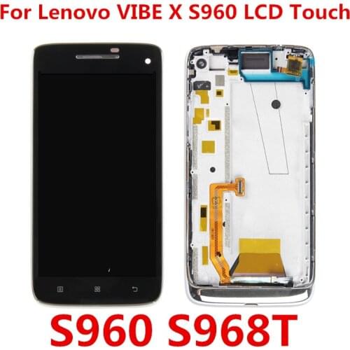 5.0 inch For Lenovo VIBE X S960 LCD Display Touch Screen Digitizer Assembly With Frame Replacement Parts For Lenovo S960T S698t
