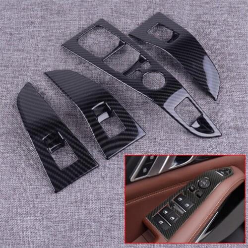 DWCX Car ABS Carbon Fiber Style Window Lift Switch Button Frame Trim Moulding Fit for BMW X5 G05 X7 G07 2019