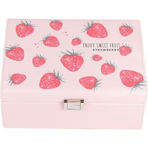 Fresh fruit decorative Pu double-layer jewelry box simple home accessories multi-functional jewelry storage box