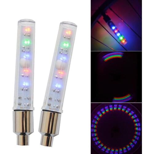 Bicycle Lights 2/4X Motorcycle Bike LED Wheel Tire Tyre Valve Flash Strobe Light Multicolor gk Bicycle Accessories