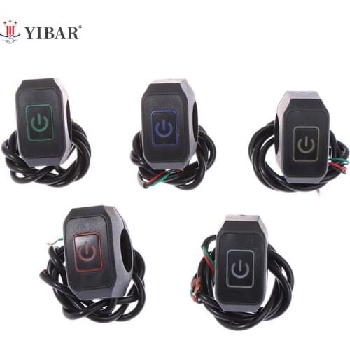 22mm 7/8'' Motorcycle Handlebar Switch Momentry Buttton For Electric Star Kill Waterproof Control Switch Button With LED Light