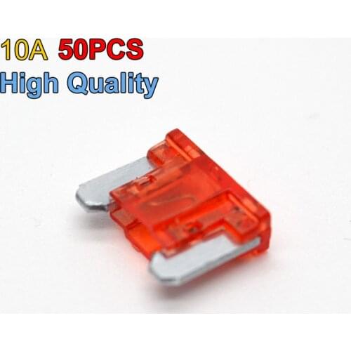 High Quality Wholesale 50pcs New 10A Car Boat Trucks Fuses Blade Size Mini
