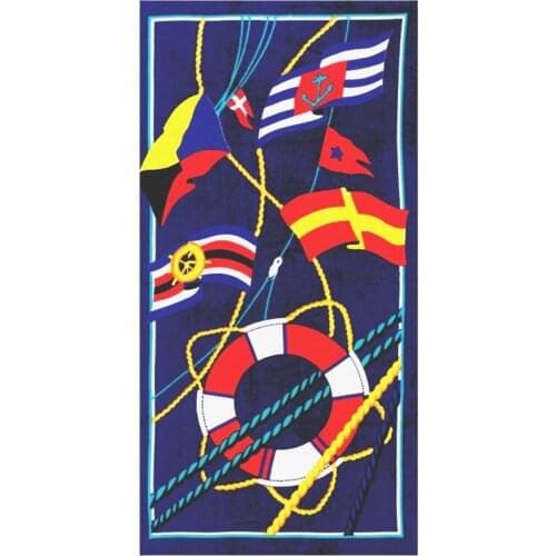 Funny Cool Nautical Flags Beach Towel Navy Blue Nautical Navy Blue Bathroom Bath Towels for Men Sport Gym Surf Towels Dad Gift