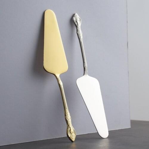 Gold Cake Shovel Spatula Baking Pastry Tools Wedding Cake Serve Baroque Party Cake Decorating Shovel Restaurant Silverware