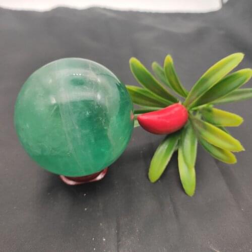 1pcs 55-60mm Beautiful natural green fluorite ball natural crystal reiki healing