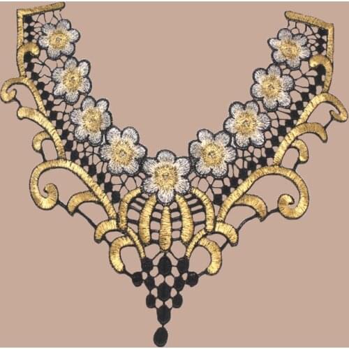 1 Piece Flowers Lace Applique Trim Sewing Craft High Quality Embroidered Lace Trim