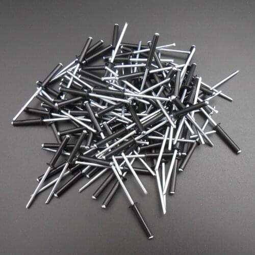 100PCS/Lot HQ M3.2 Black Aluminium Blind Pop Rivets Open Dome Head Rivet M3.2X19 3.2MM X19MM 3.2X19 Clinch NEW *AT032X100