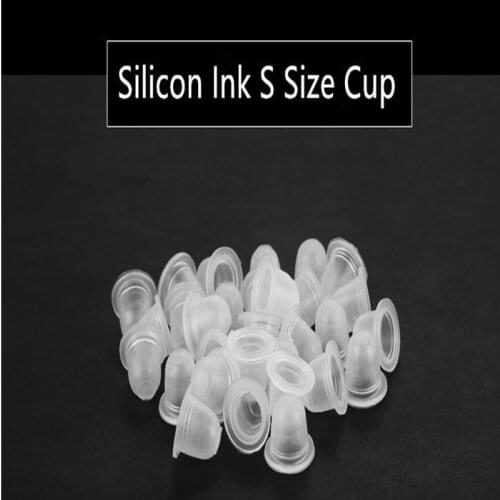 200pcs/Pack Plastic S,M,L Size Clear Permanent Makeup Tattoo Ink Cups Pigment Caps Tattoo Accessories Supply By Free Shipping