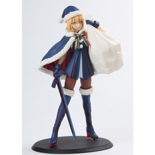 23cm Fate stay night Saber Arturia Pendragon Christmas installed PVC Action Figures Toy Game Statue Collection Model Doll Gift