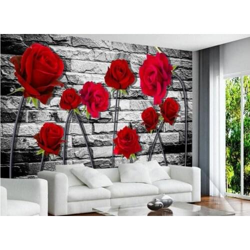 3D Flower Rose Romantic Wallpaper Murals for Living Room TV Background Wallpapers Home Wall Decor Mural Floral Wall Paper Roll