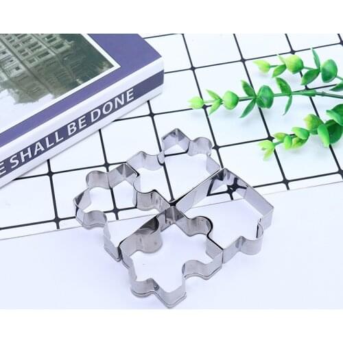 Durable Puzzle Shape Stainless Steel Cookie Cutter Set Dessert Bakeware Fondant Cutter Mold DIY Biscuit Mold Kitchen Tools