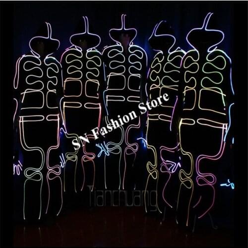 TC-152 Cosplay LED colorful light robot dance costumes Full color party disco wears ballroom dj programmable clothe performance