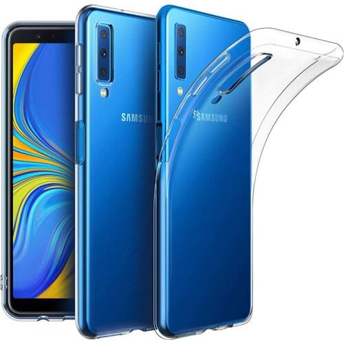 Original Soft Clear Phone Case for Samsung Galaxy A7 2018 A72018 A750 Silica Gel TPU Ultrathin Transparent Slim Back Cover Coque