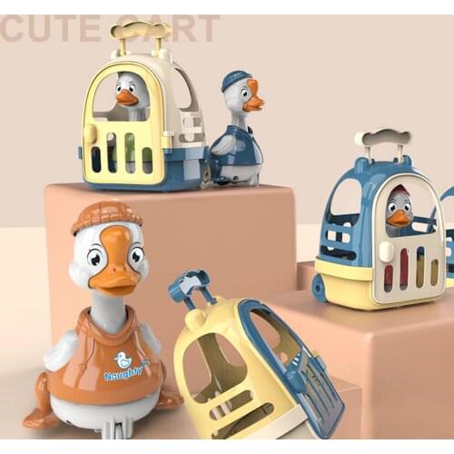 Baby Friction Car Rattle Toy Cute Pull Back Stunt Car Duck Press Model Cartoon Push Scooter Toy Gifts For Children