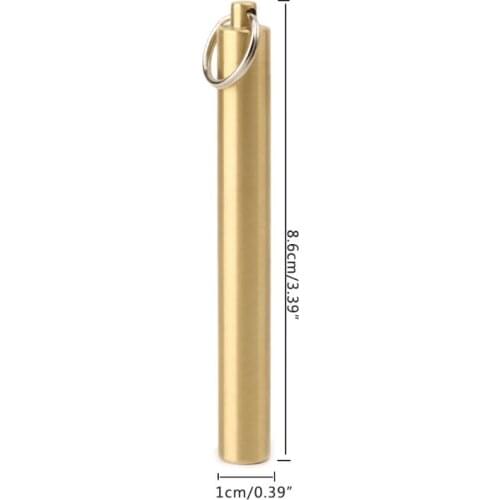 EDC Brass Toothpick Holder Keychain Waterproof Seal Bottle Portable Pill Case Container Keyring Wholesale Dropshipping