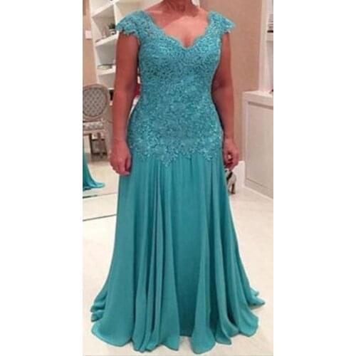 Elegant bride mothers dress plus size sleeveless V-neck applique 2020 evening dress wedding guest banquet dress