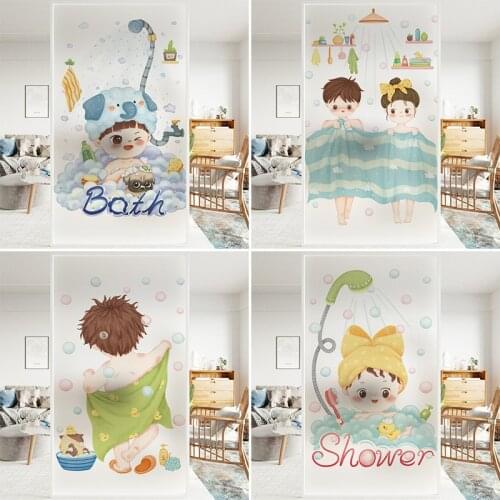 Children bathing electrostatic frosted glass film window grille sticker bathroom toilet window anti-transparent shading film