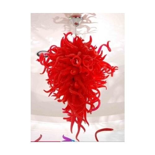 Hot Sale High Hanging Red Chihuly Blown Glass Chandelier Light Fixture